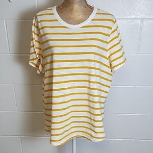 Old Navy Yellow Striped Cotton Tee